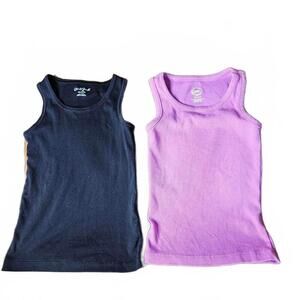 Set of 2 Kids' Tank Tops - Black & Purple, Size XS (4-5)
